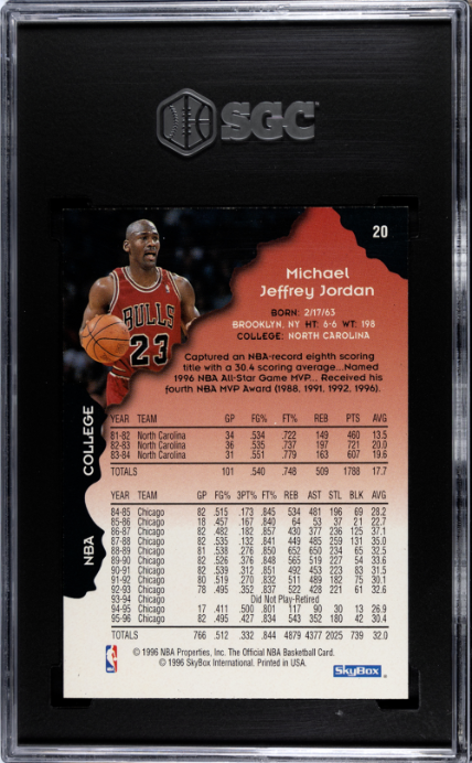 Quality Sports Collectibles 's 1996 Nba Hoops Michael Jordan #20