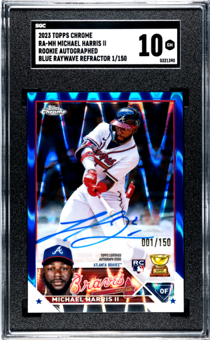 2023 Topps Chrome Michael Harris II Rk. Auto. Blue RayWave Ref. #RA-MH SGC 10