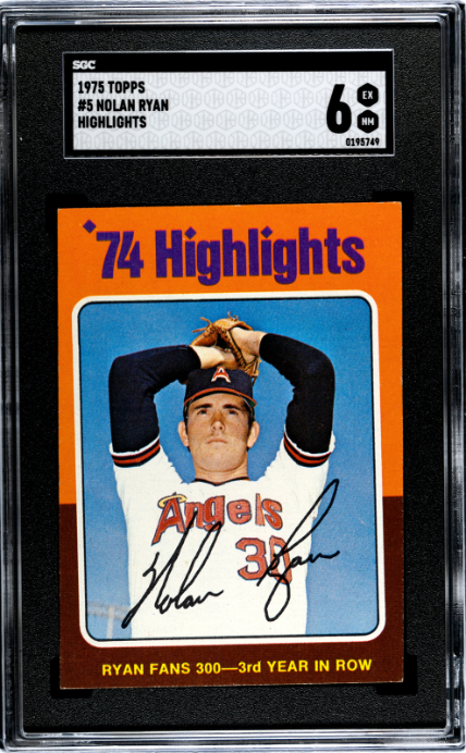 Rj's's 1975 Topps Nolan Ryan Highlights #5 SGC 6 | Card Ladder