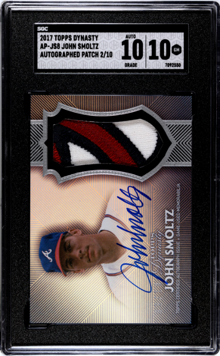 2017 Topps Dynasty John Smoltz Auto. Patch #AP-JS8 SGC 10/Auto 10